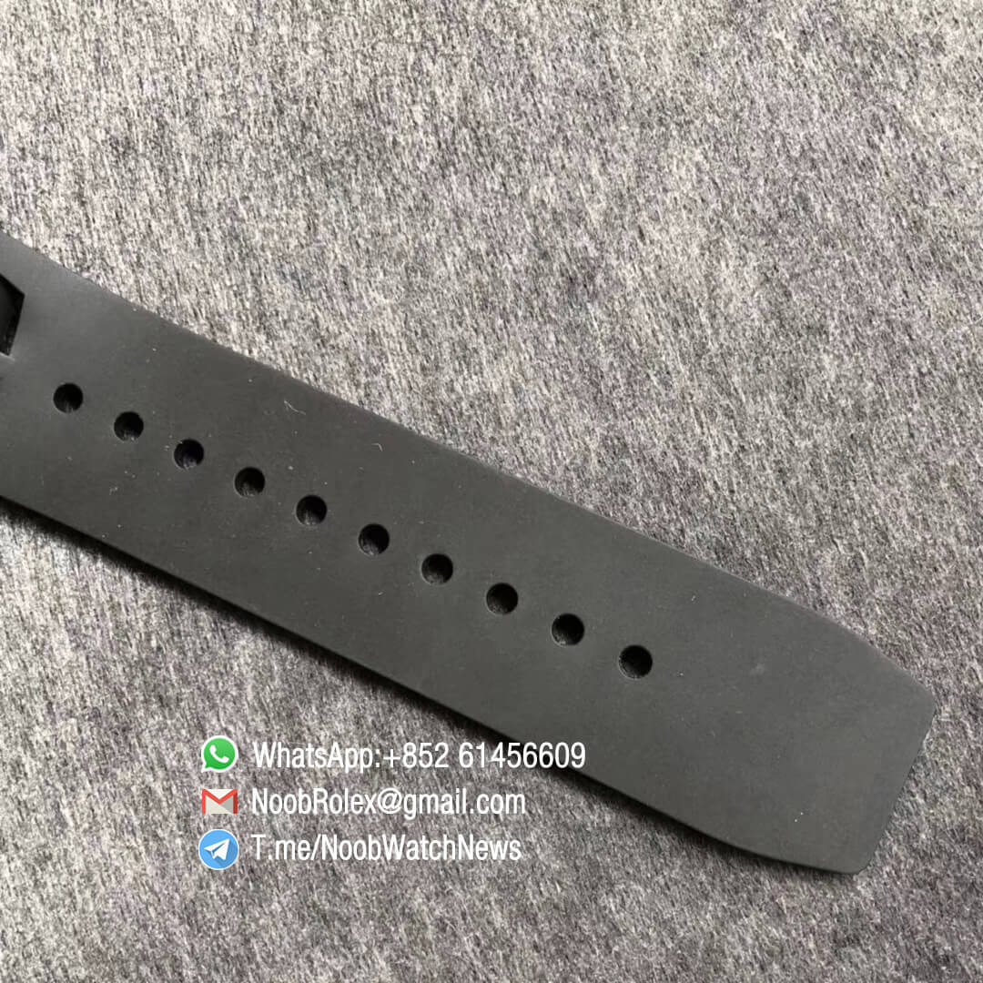 KVF Best Clone RM11 03 Crystal Skeleton Dial Steel Case Titanium Mid Case on Black Racing Rubber Strap A7750 Chrono Movement 07