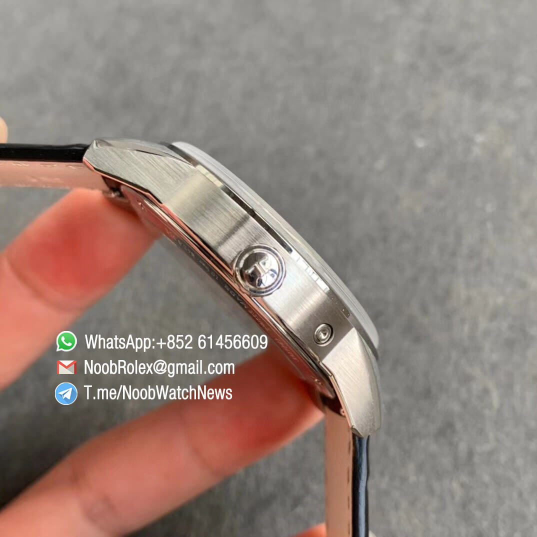 ZF JL Polaris Geographic Steel Case Blue Textured Dial on Black Leather Strap A936 Super Clone Movement 04