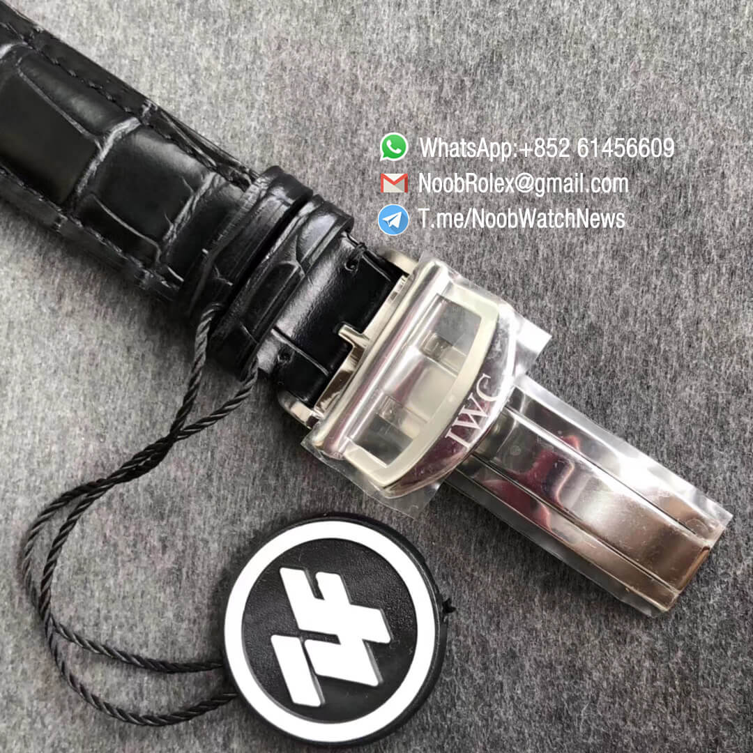 ZF Top Quality Portofino Chrono Steel Case White Dial Rose Gold Markers Hands on Black Leather Strap A7750 Movement 06