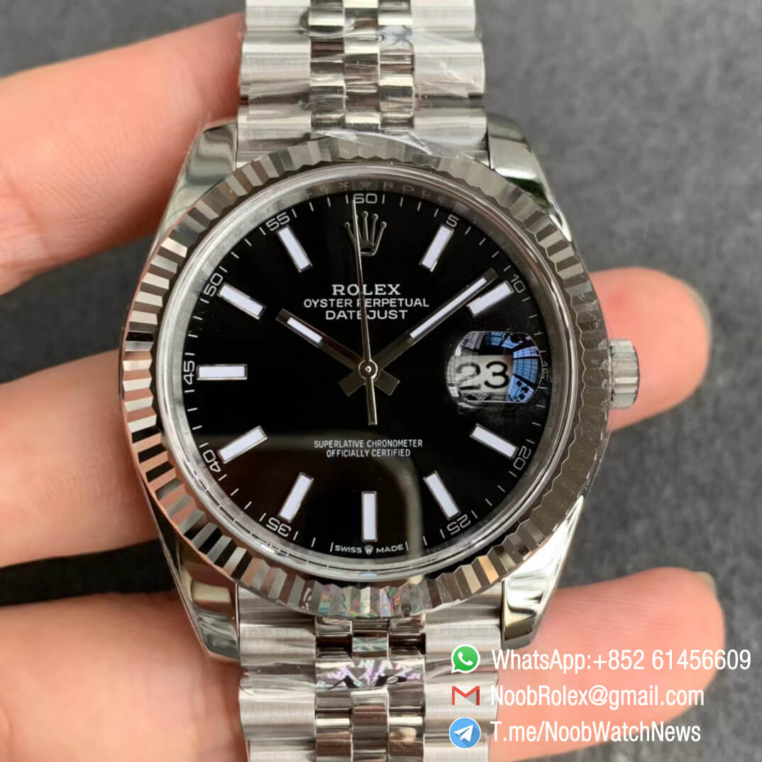 ARF Clone Swiss Watch Manufacturer DateJust 41 126334 V3 Grey Dial with Crown Logo at 6 Oclock 904L Steel Material Jubilee Bracelet A2824 01
