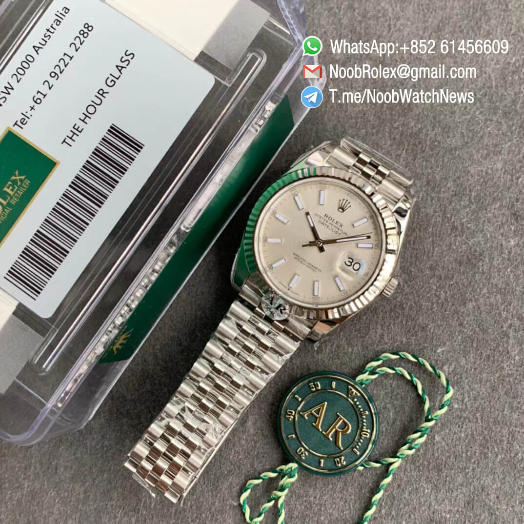ARF Replica Swiss Watch Manufacturer DateJust 41 126334 V3 Silver Dial with Crown Logo at 6 Oclock 904L Steel Material Jubilee Bracelet A2824 09