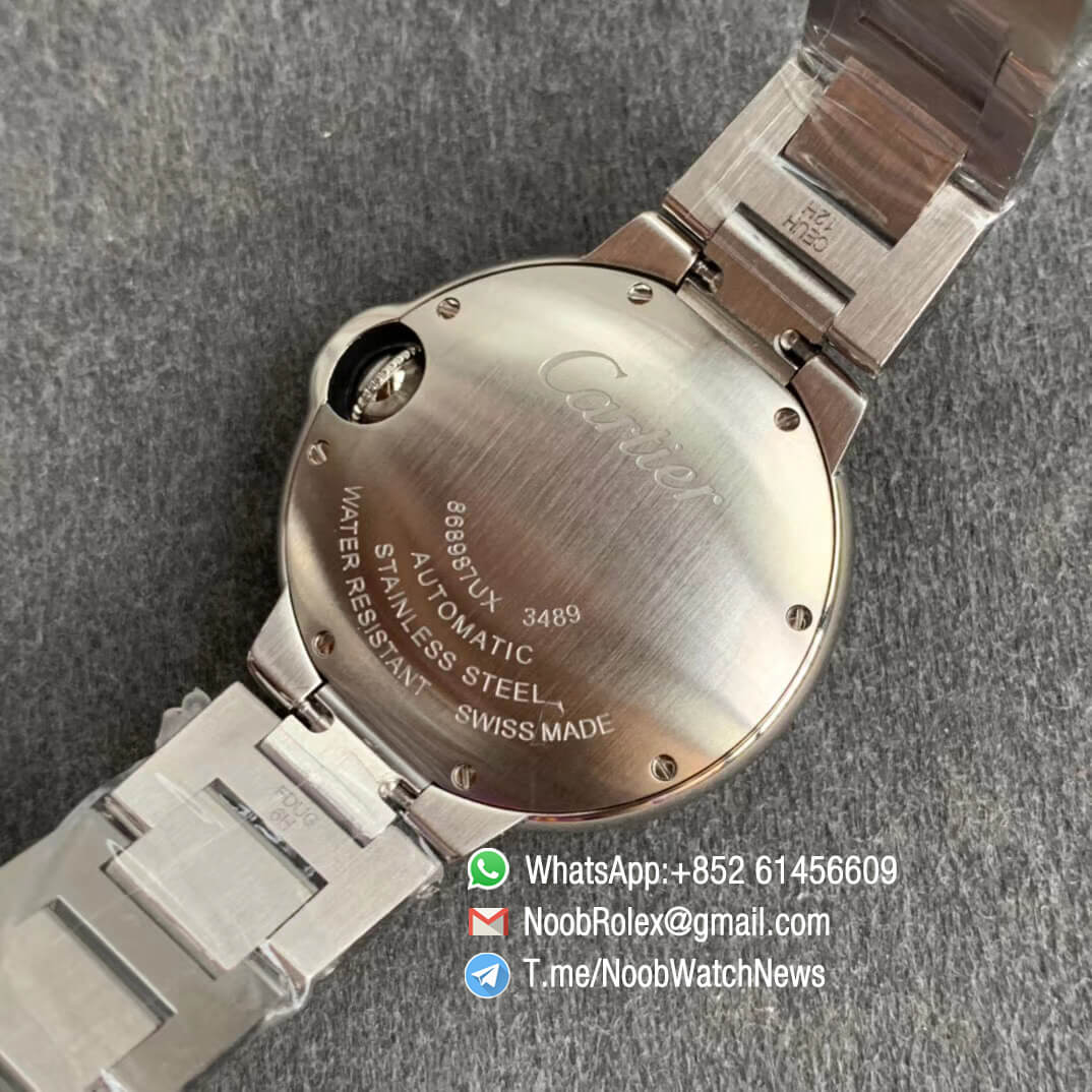 Ballon Bleu 33mm W4BB0016 Steel Case Bracelet Silver Textured Dial Diamonds Bezel on Custom Cal 076 Comes with Warranty Card V6F V7 Best Edition 08