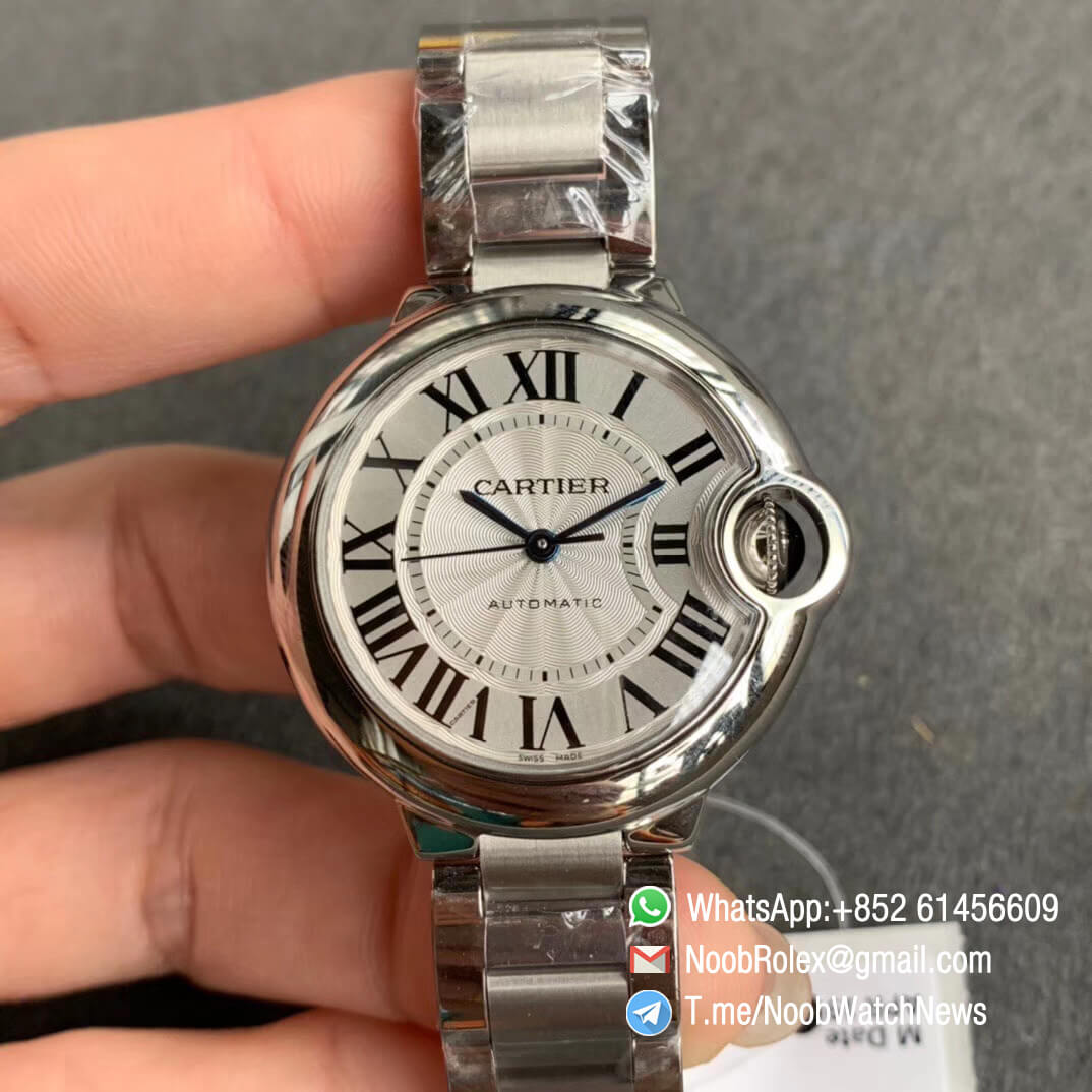 Ballon Bleu 33mm W6920071 Steel Case Bracelet Silver Textured Dial with Custom Cal 076 Comes with Warranty Card V6F V7 Best Edition 01
