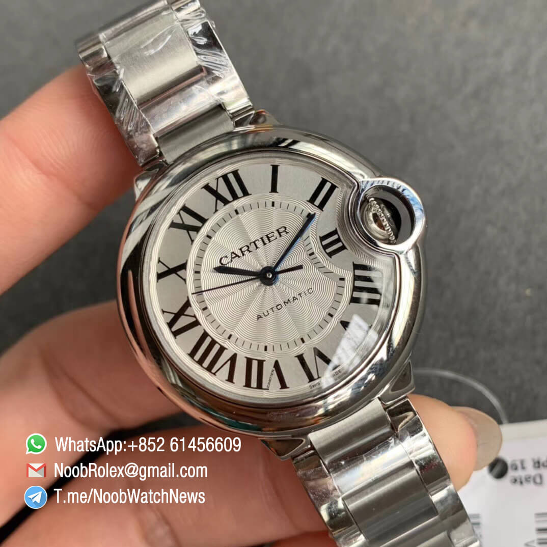 Ballon Bleu 33mm W6920071 Steel Case Bracelet Silver Textured Dial with Custom Cal 076 Comes with Warranty Card V6F V7 Best Edition 02