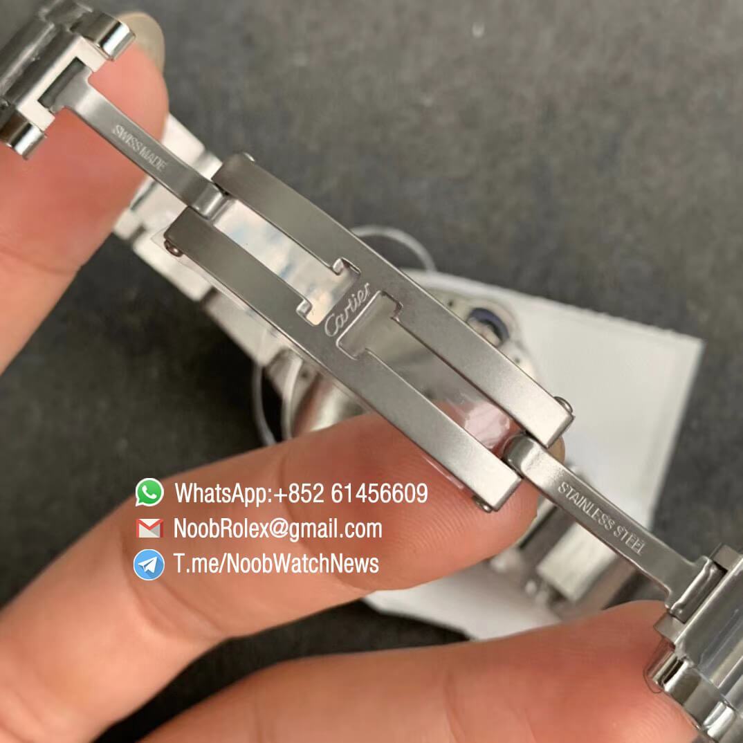 Ballon Bleu 33mm W6920100 Steel Case Bracelet Pink Dial with Custom Cal 076 Comes with Warranty Card V6F V7 Best Edition 07