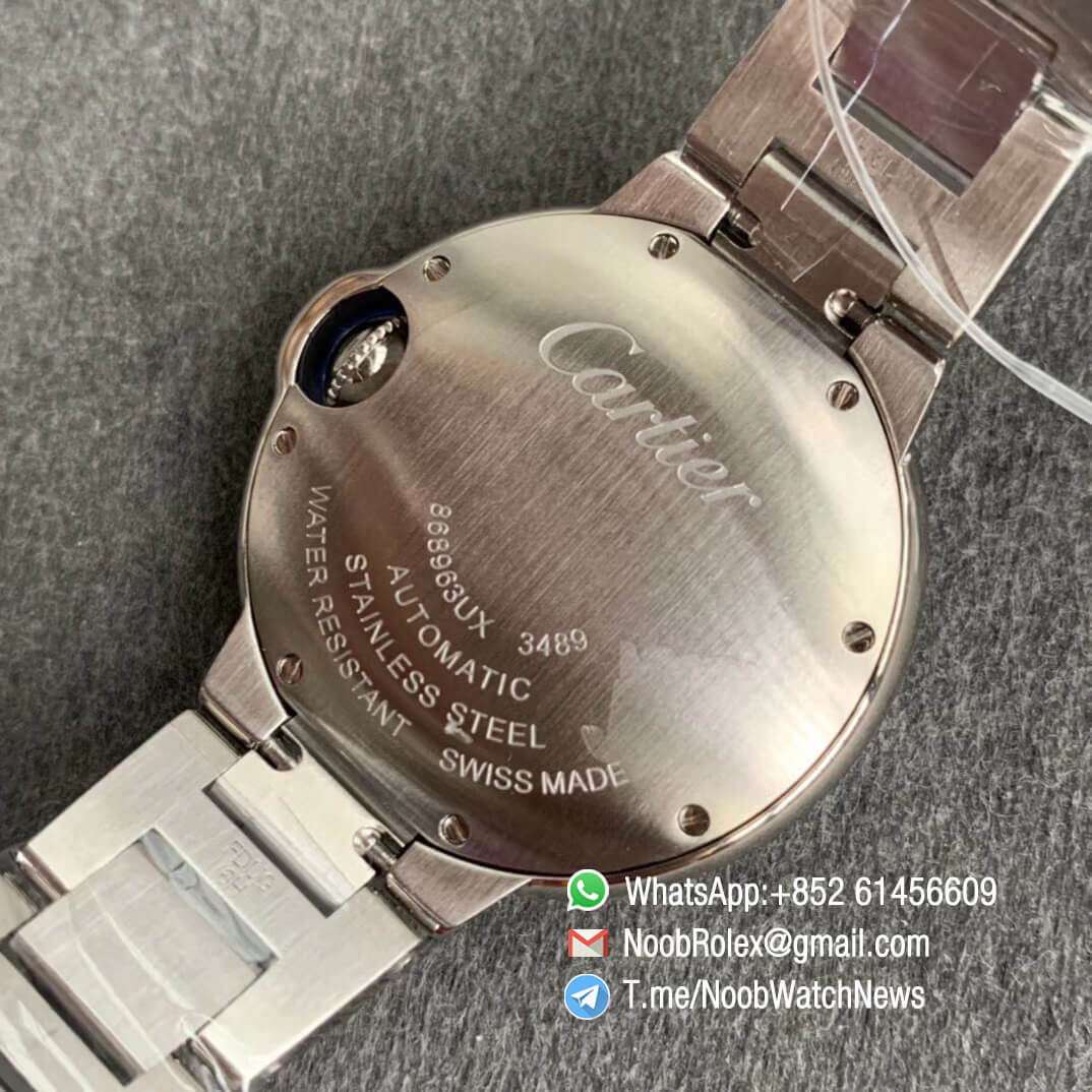 Ballon Bleu 33mm W6920100 Steel Case Bracelet Pink Dial with Custom Cal 076 Comes with Warranty Card V6F V7 Best Edition 08