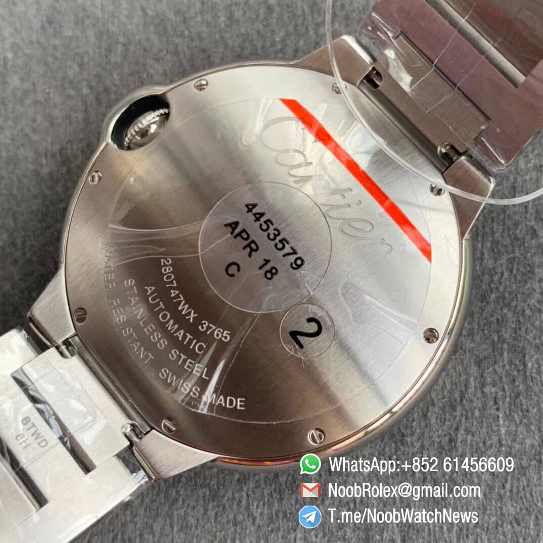 Ballon Bleu 42mm W6920042 Steel Case Bracelet Black Textured Dial on Custom Cal 076 Warranty Card with Serial Match Watch V6F V7 Best Edition 08