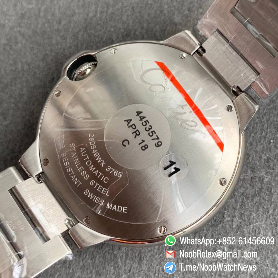 Ballon Bleu 42mm WSBB0025 Steel Case Bracelet Blue Textured Dial on Custom Cal 076 Warranty Card with Serial Match Watch V6F V7 Best Edition 08