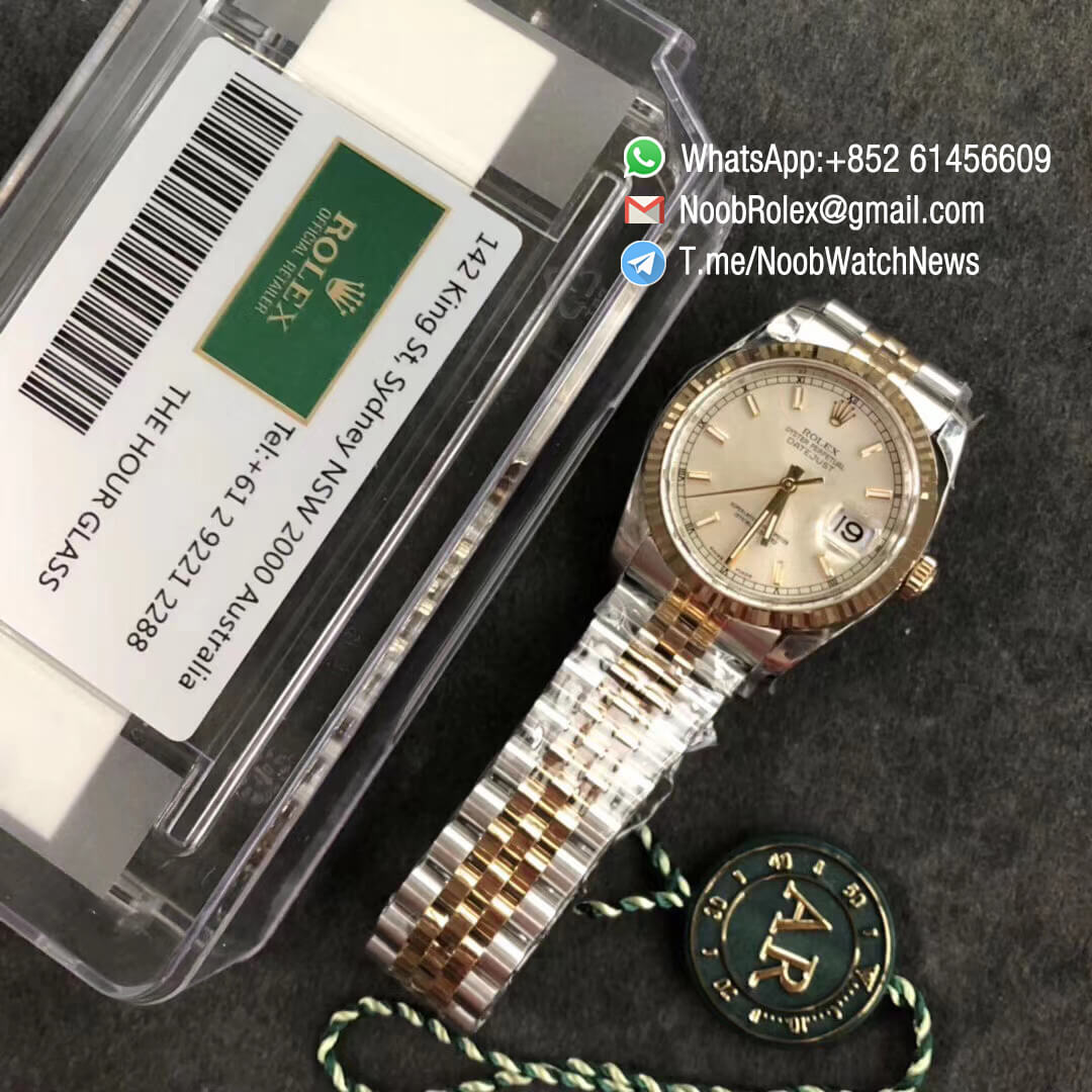 DateJust 36 116233 904L Steel Case Yellow Gold Bezel Silver Dial on Two Tone Steel Yellow Gold Jubilee Bracelet SH3135 ARF V2 09