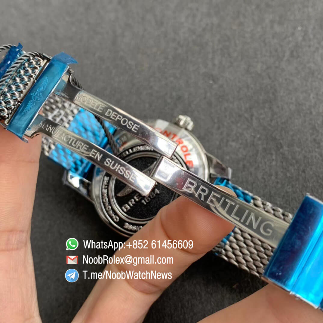 GF Top Quality SuperOcean Heritage II 42mm Rose Gold Steel Case Black Dial with RG Markers Hands Black Bezel on Steel Mesh Bracelet A2824 V2 07