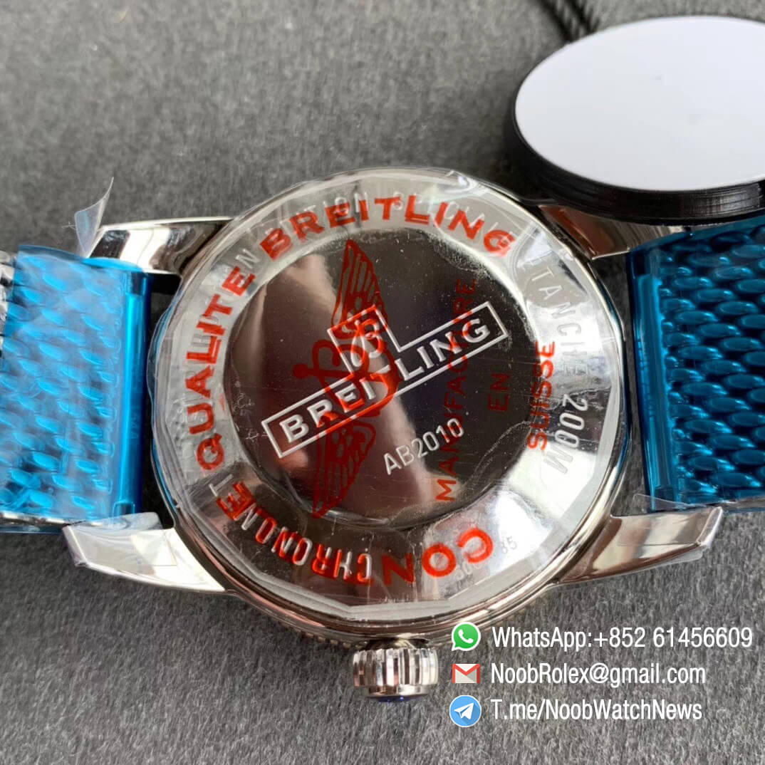 GF Top Quality SuperOcean Heritage II 42mm Rose Gold Steel Case Black Dial with RG Markers Hands Black Bezel on Steel Mesh Bracelet A2824 V2 08