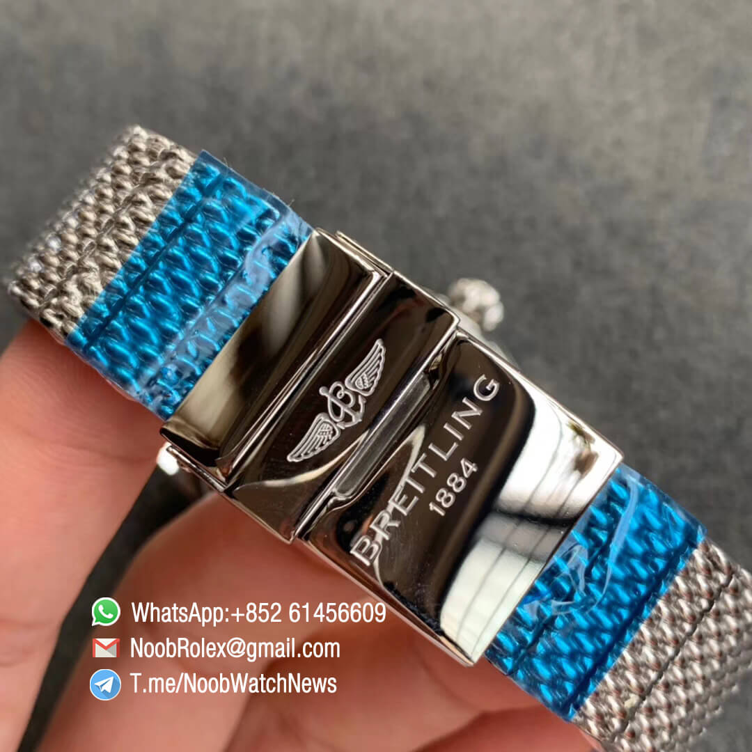 GF V2 Best Edition SuperOcean Heritage II 42mm Steel Case Blue Dial Blue Bezel on Steel Mesh Bracelet A2824 06