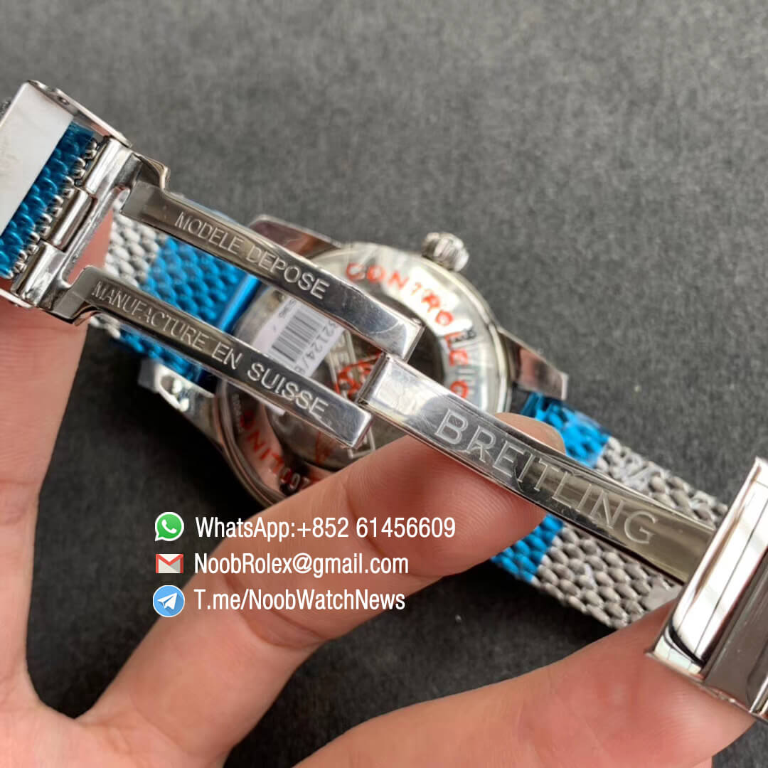 GF V2 Best Edition SuperOcean Heritage II 42mm Steel Case Blue Dial Blue Bezel on Steel Mesh Bracelet A2824 07