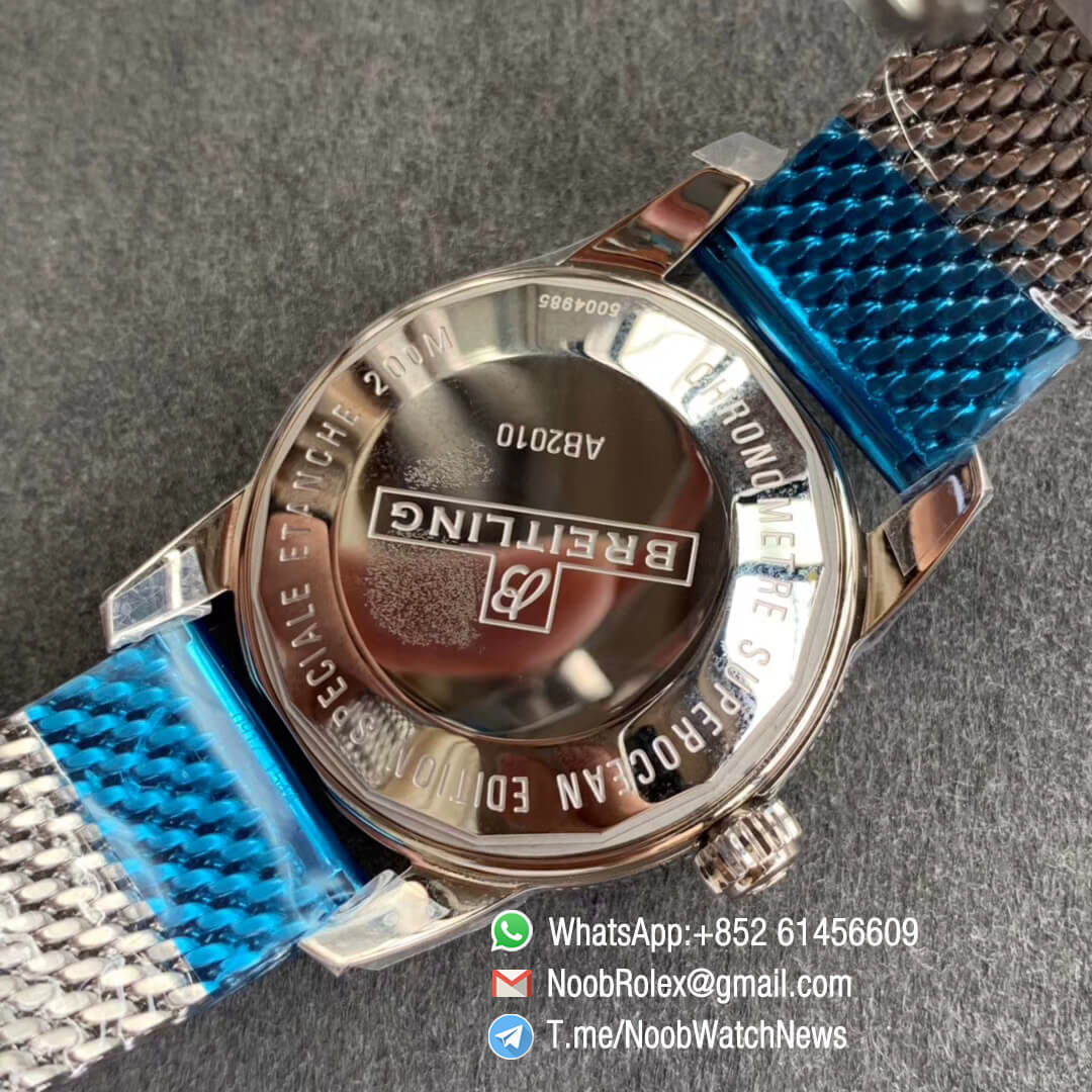 GF V2 Best Edition SuperOcean Heritage II 42mm Steel Case Blue Dial Blue Bezel on Steel Mesh Bracelet A2824 08