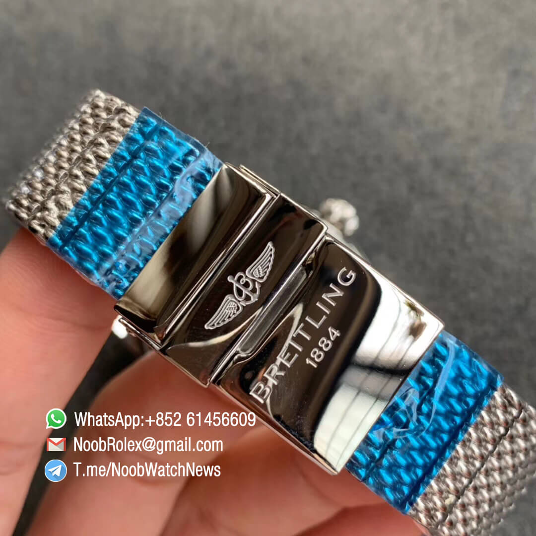 GF V2 Replica Breitling SuperOcean Heritage II Steel Case Black Dial Black Bezel on Steel Mesh Bracelet A2824 06