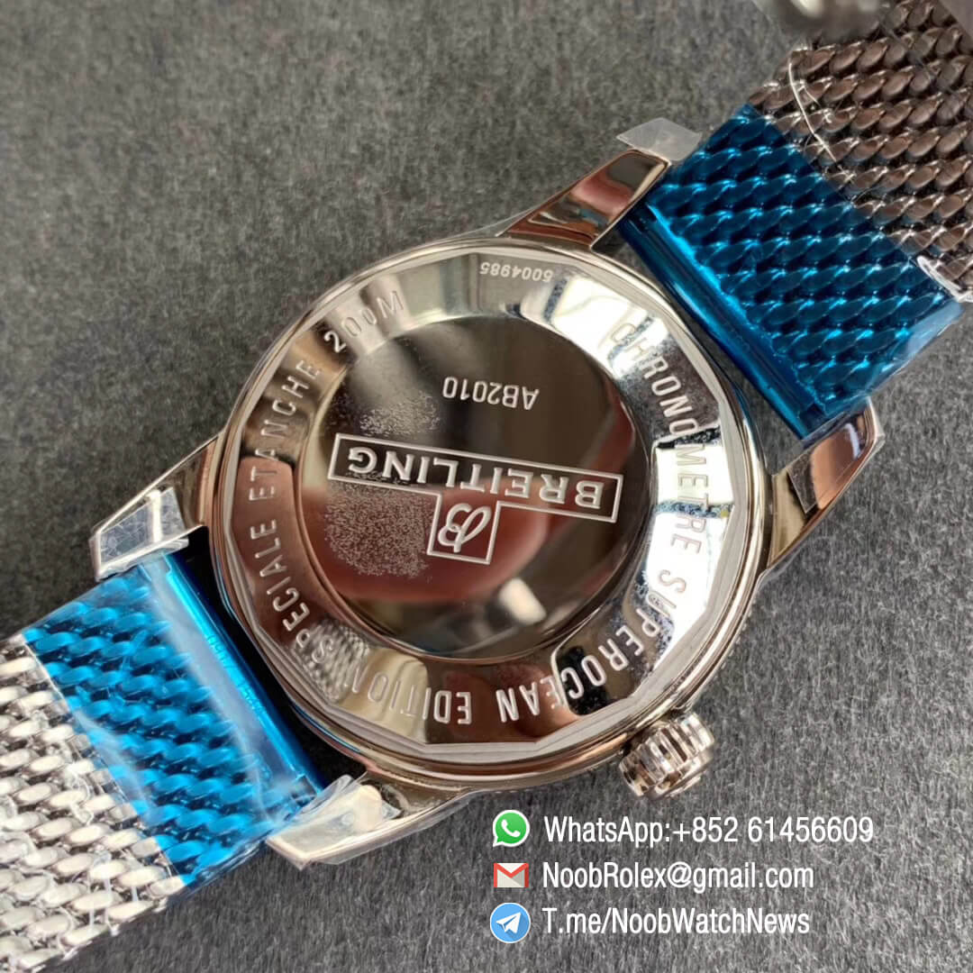 GF V2 Replica Breitling SuperOcean Heritage II Steel Case Black Dial Black Bezel on Steel Mesh Bracelet A2824 08