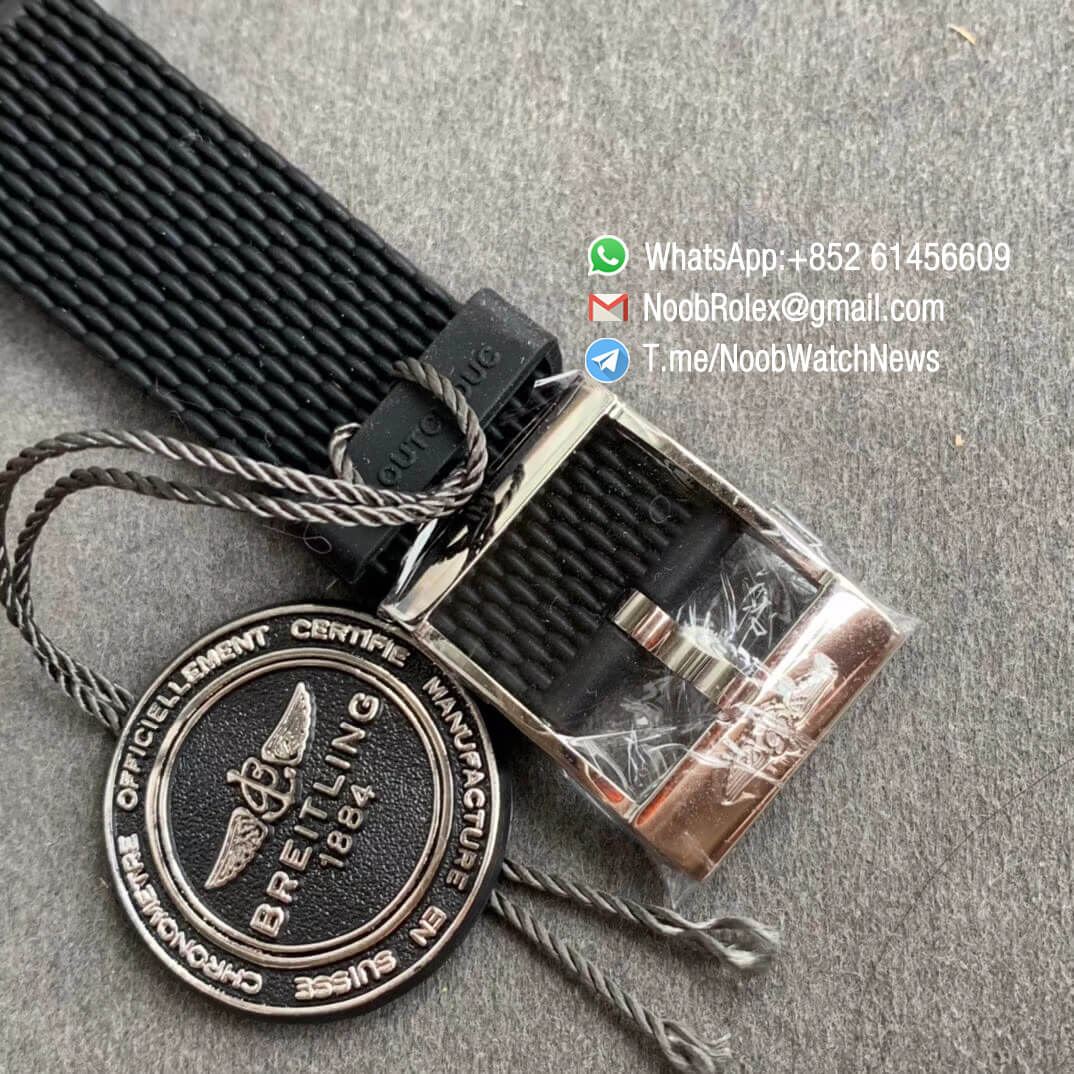 GF V2 SuperOcean Heritage II 42mm Rose Gold Steel Case Black Dial RG Hands Markers Black Bezel on Black Rubber Strap A2824 06