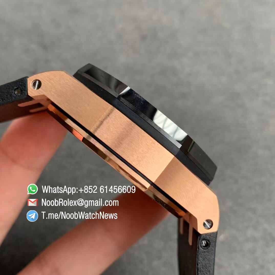 JF Sup Clone Royal Oak Offshore 26416RO Pride of Germany Limited Edition 44mm Rose Gold Plated Case on Black Rubber Strap A3126 05