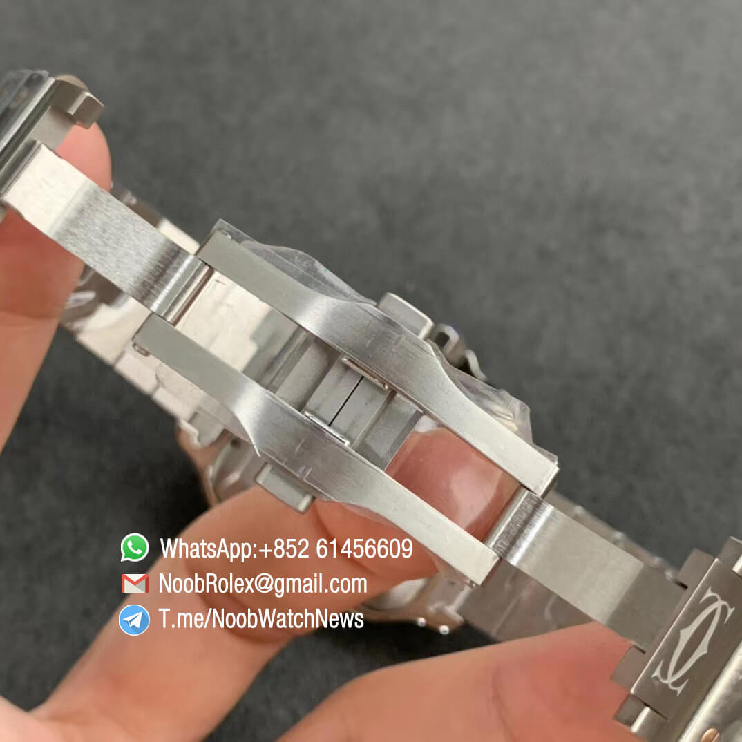 KOR Factory Santos de Cartier 40mm Steel and Rose Gold Case White Dial Two Tone SmartLinks Bracelet MIYOTA 9015 V2 07