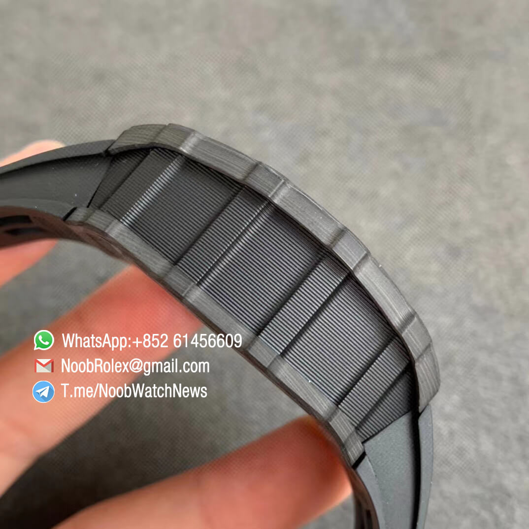 KVF V2 Sup Rep RM11 03 Forged Carbon Case Skeletonal Dial with Black Inner Bezel on Black Rubber Strap A7750 Chrono 05