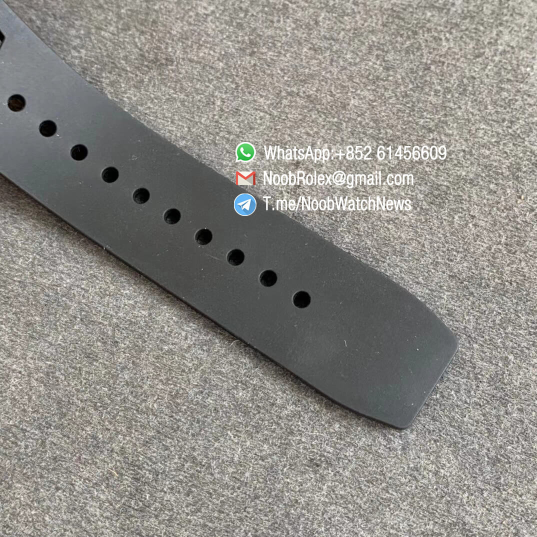 KVF V2 Sup Rep RM11 03 Forged Carbon Case Skeletonal Dial with Black Inner Bezel on Black Rubber Strap A7750 Chrono 07