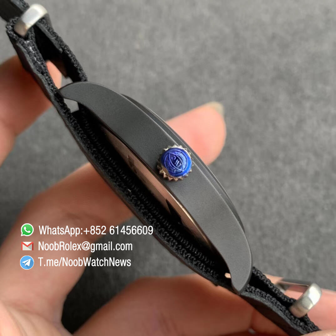 MKF Quality Rep Watch IWC Pilot Spitfire Black Ceramic IW326901 Black Dial on Black Nylon Strap MIYOTA 9015 04