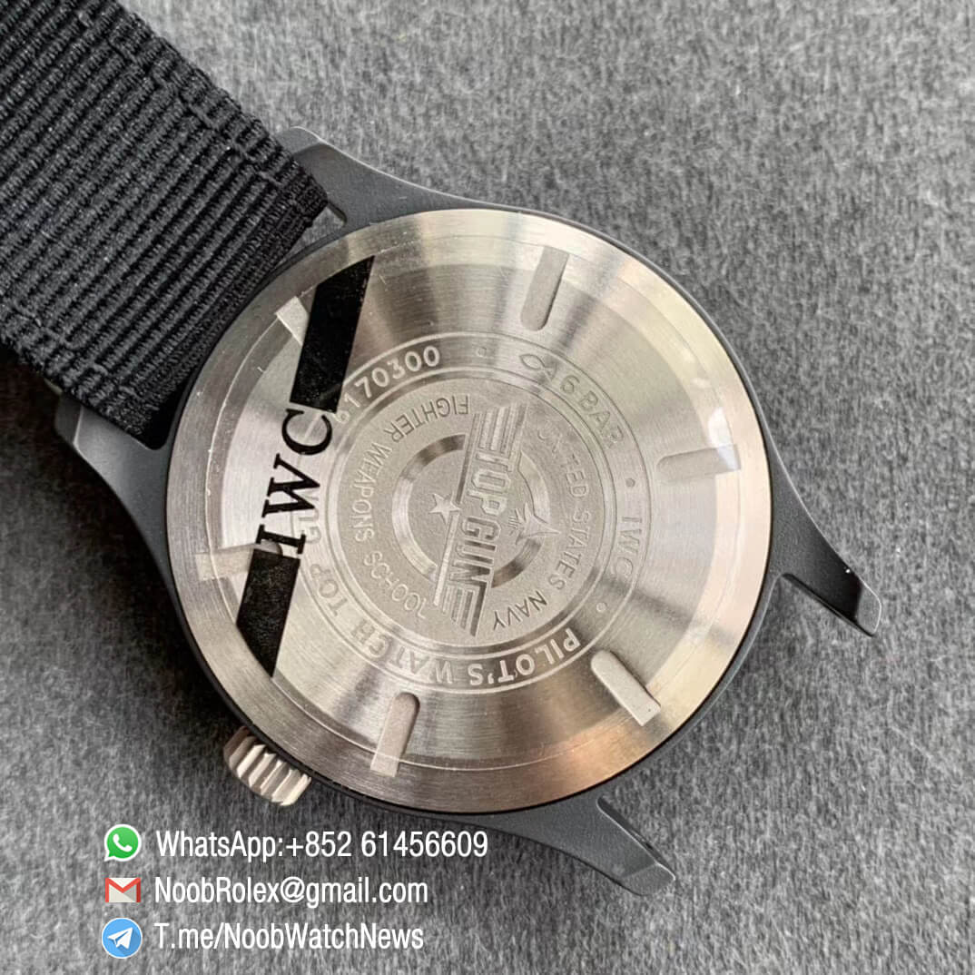 MKF Quality Rep Watch IWC Pilot Spitfire Black Ceramic IW326901 Black Dial on Black Nylon Strap MIYOTA 9015 08