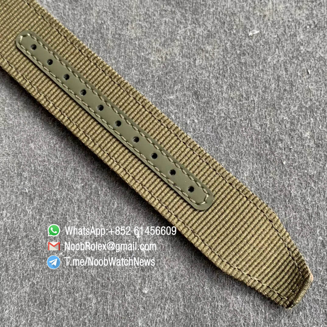 MKF Replica Swiss Watch IWC Pilot Watch Spitfire Steel Case IW326801 Black Dial on Green Nylon Strap MIYOTA 9015 07