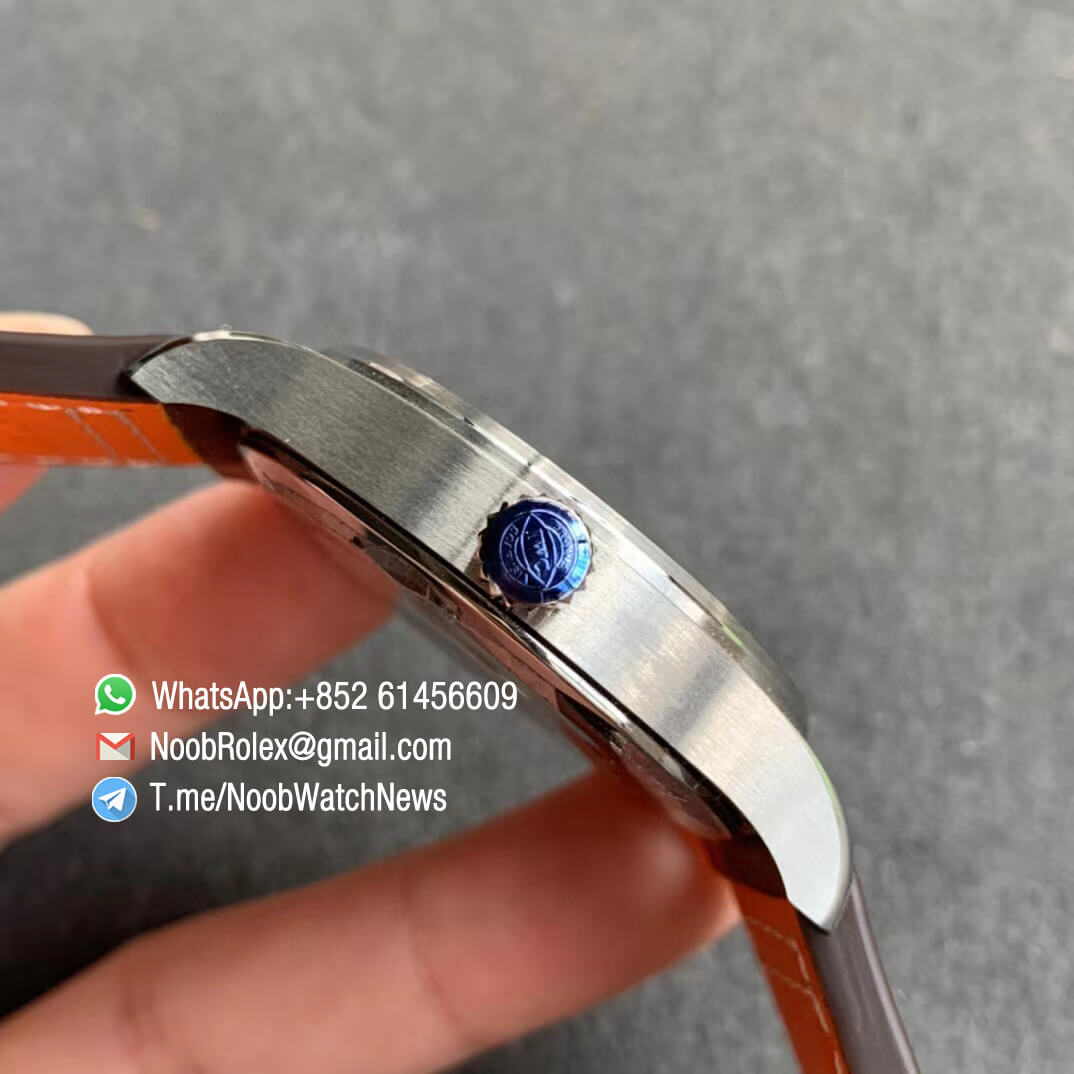 MKF Replica Swiss Watch Manufacturer IWC Pilot Spitfire Steel Case IW326803 Black Dial on Brown Leather Strap MIYOTA 9015 04