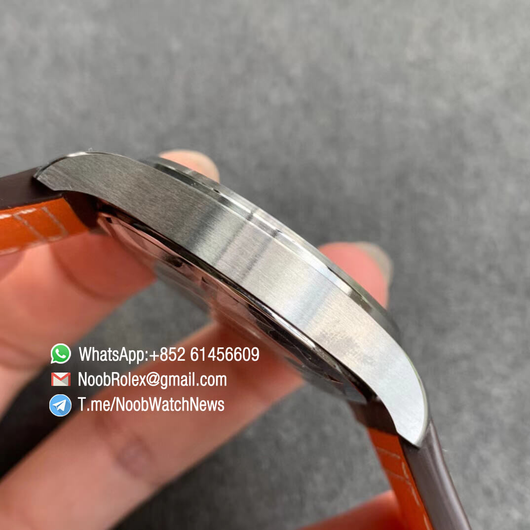 MKF Replica Swiss Watch Manufacturer IWC Pilot Spitfire Steel Case IW326803 Black Dial on Brown Leather Strap MIYOTA 9015 05