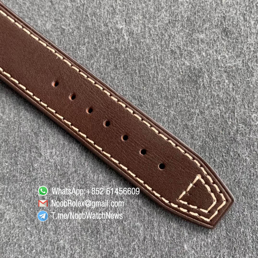 MKF Replica Swiss Watch Manufacturer IWC Pilot Spitfire Steel Case IW326803 Black Dial on Brown Leather Strap MIYOTA 9015 07