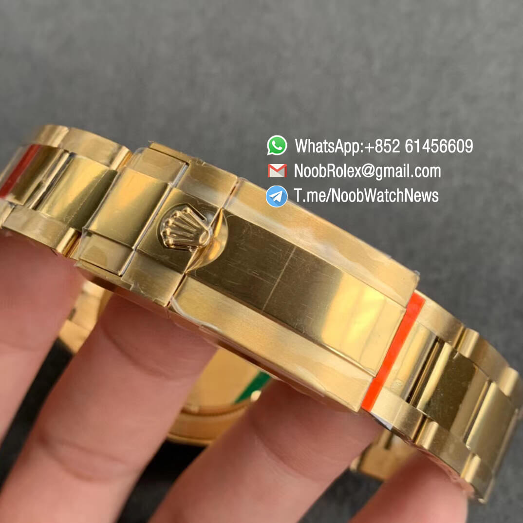 Noob Watch Daytona 116508 Paul Newman Full Yellow Gold Plated on 904L Steel Case and Bracelet Black Dial Yellow Gold Sub dial SA4130 V3 06