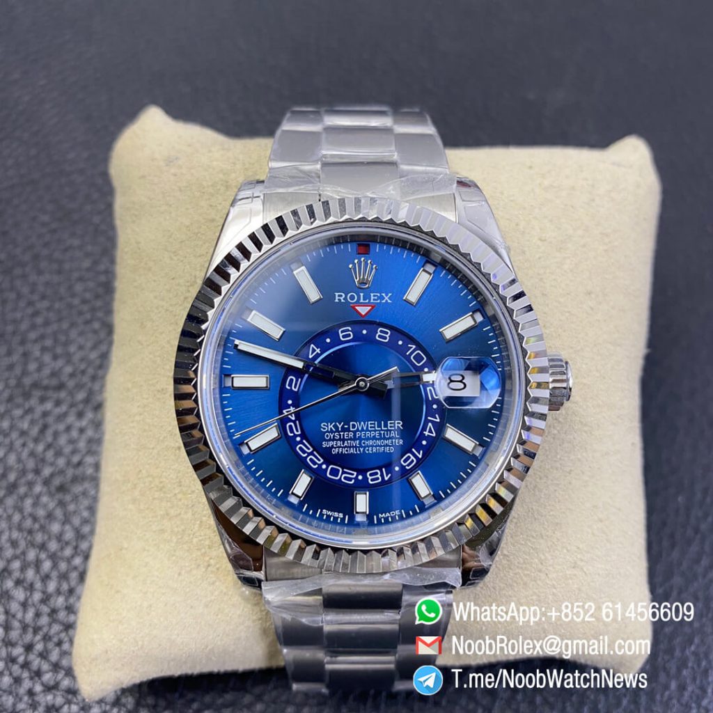 Noob Watch Quality Replica Sky-Dweller 326934 Steel Case Blue Dial on ...