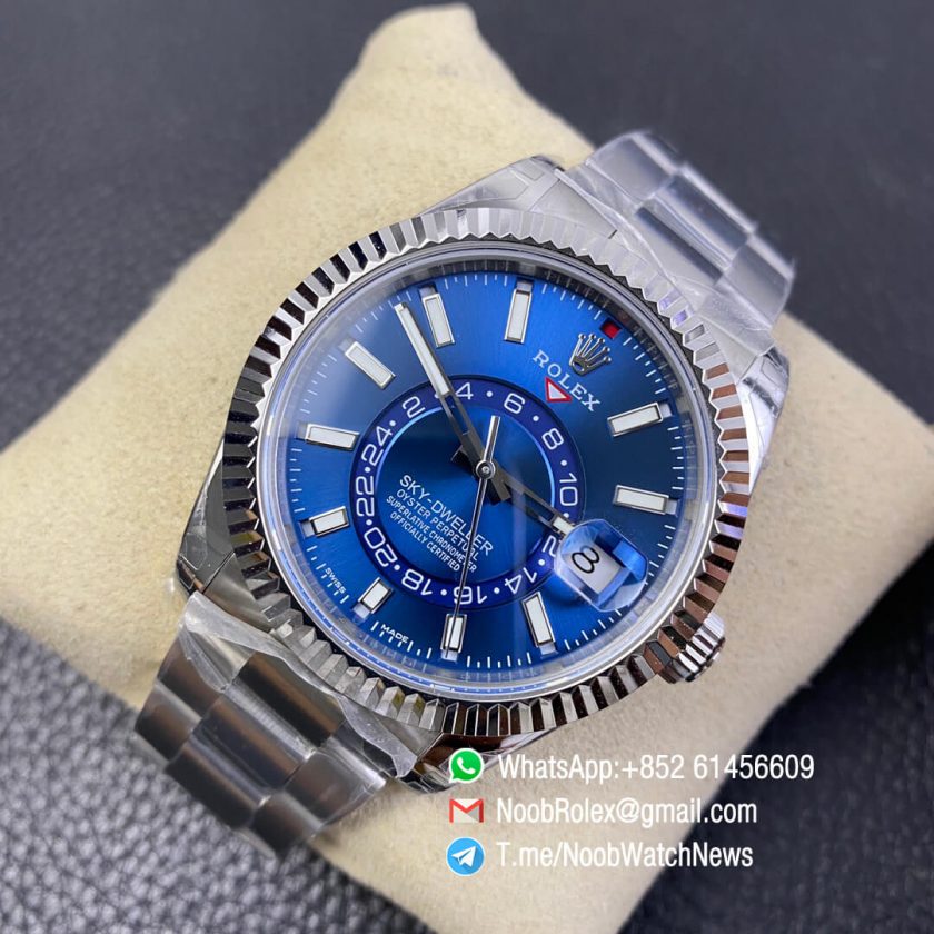 Noob Watch Quality Replica SkyDweller 326934 Steel Case Blue Dial on