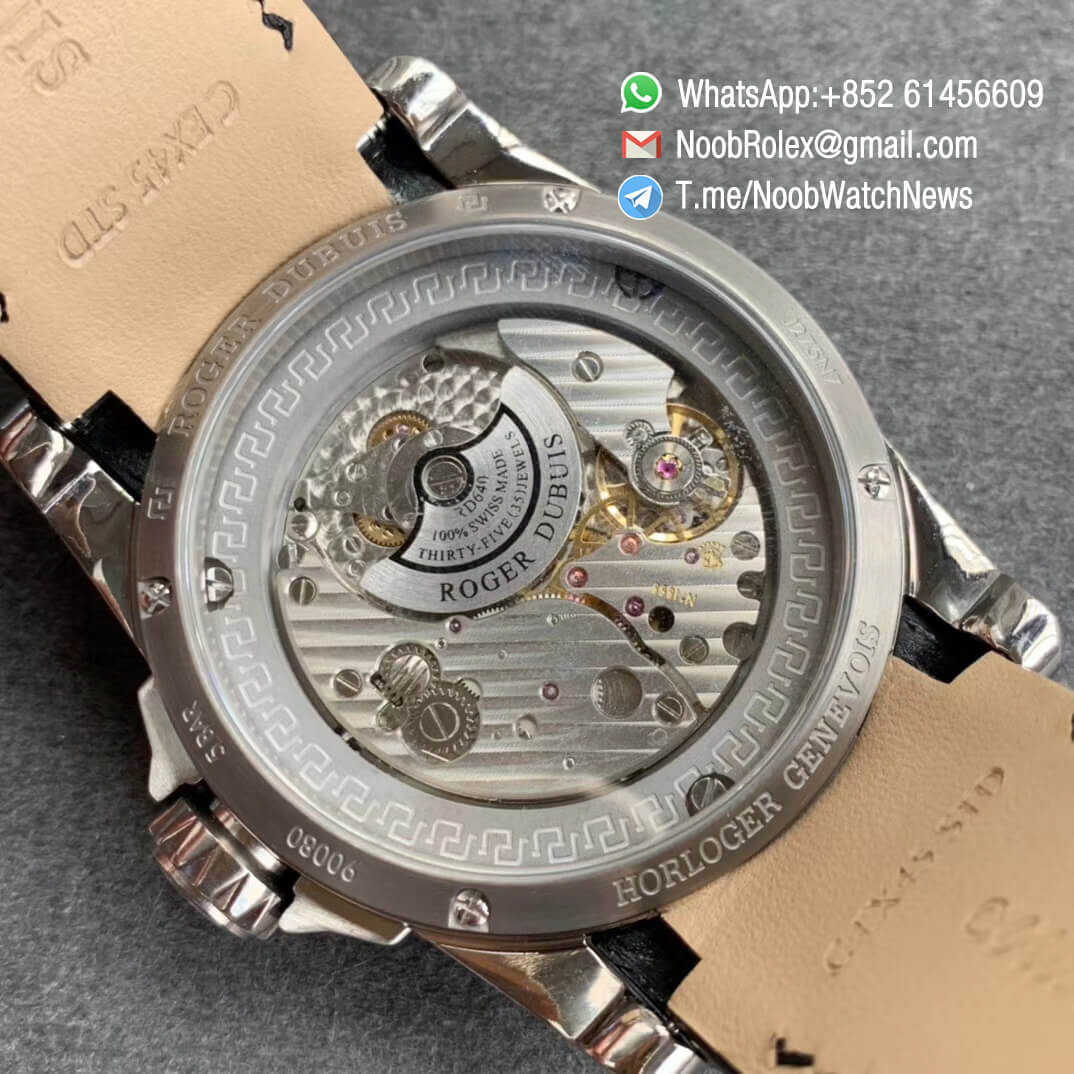 TBF Top Replica Roger Dubuis Excalibur DBEX0543 Blue Dial with Roman Markers Caliber RD640 08