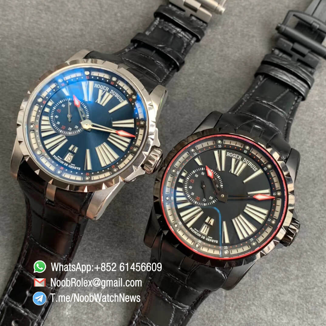 TBF Top Replica Roger Dubuis Excalibur DBEX0543 Blue Dial with Roman Markers Caliber RD640 10