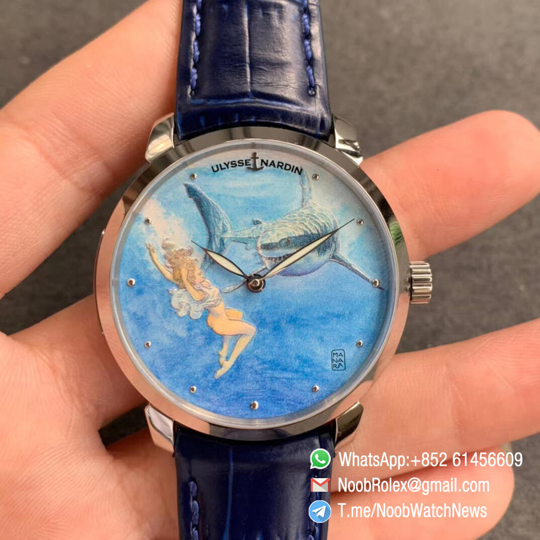 Ulysse Nardin Classico Manufacture 3203 136LE 2 Manara 04 Steel Case on Blue Leather Strap A2892 FKF Best Edition 01 Ulysse Nardin Classico Manufacture 3203 136LE 2 Manara 04 Steel Case on Blue Leather Strap A2892 FKF Best Edition 01
