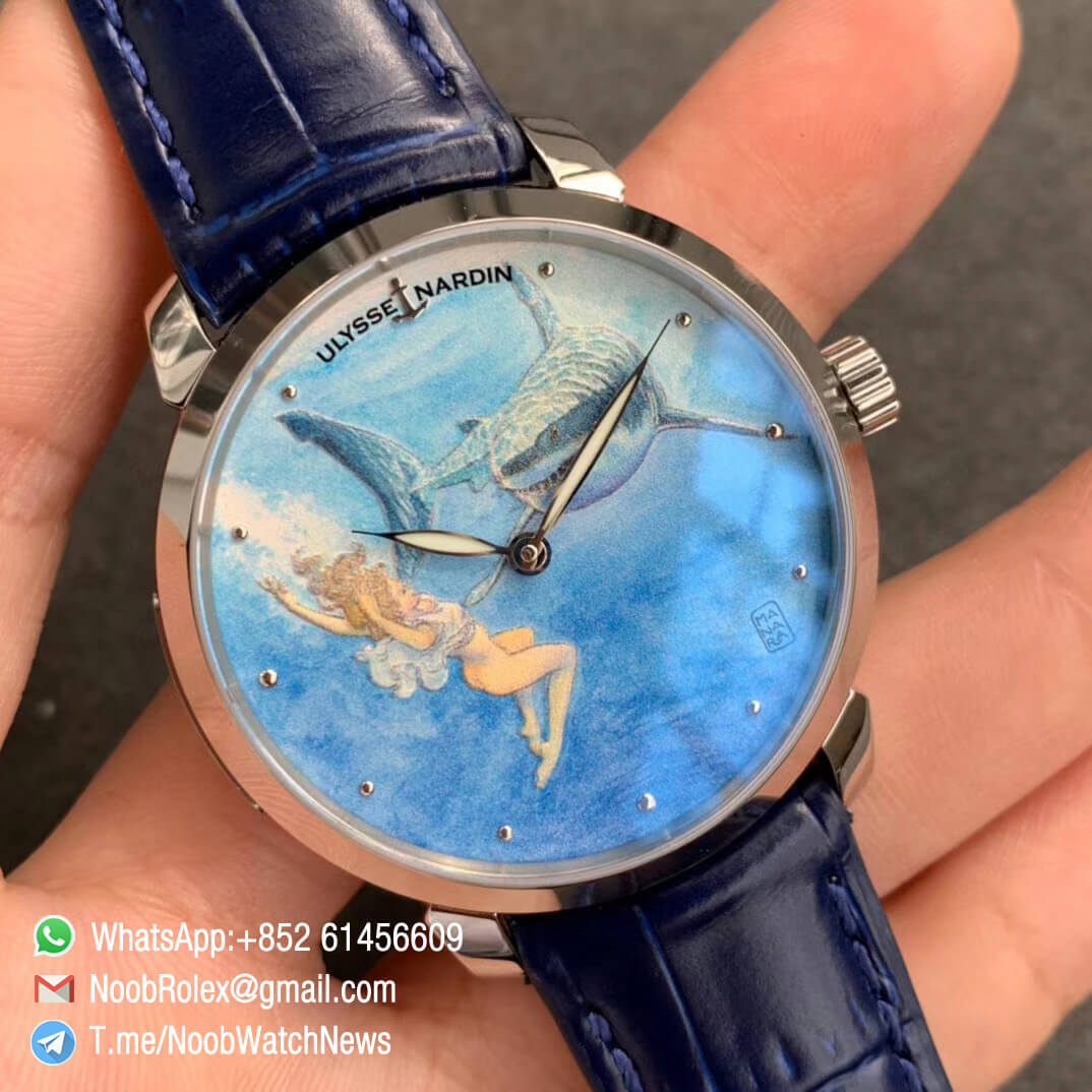 Ulysse Nardin Classico Manufacture 3203 136LE 2 Manara 04 Steel Case on Blue Leather Strap A2892 FKF Best Edition 02 Ulysse Nardin Classico Manufacture 3203 136LE 2 Manara 04 Steel Case on Blue Leather Strap A2892 FKF Best Edition 02