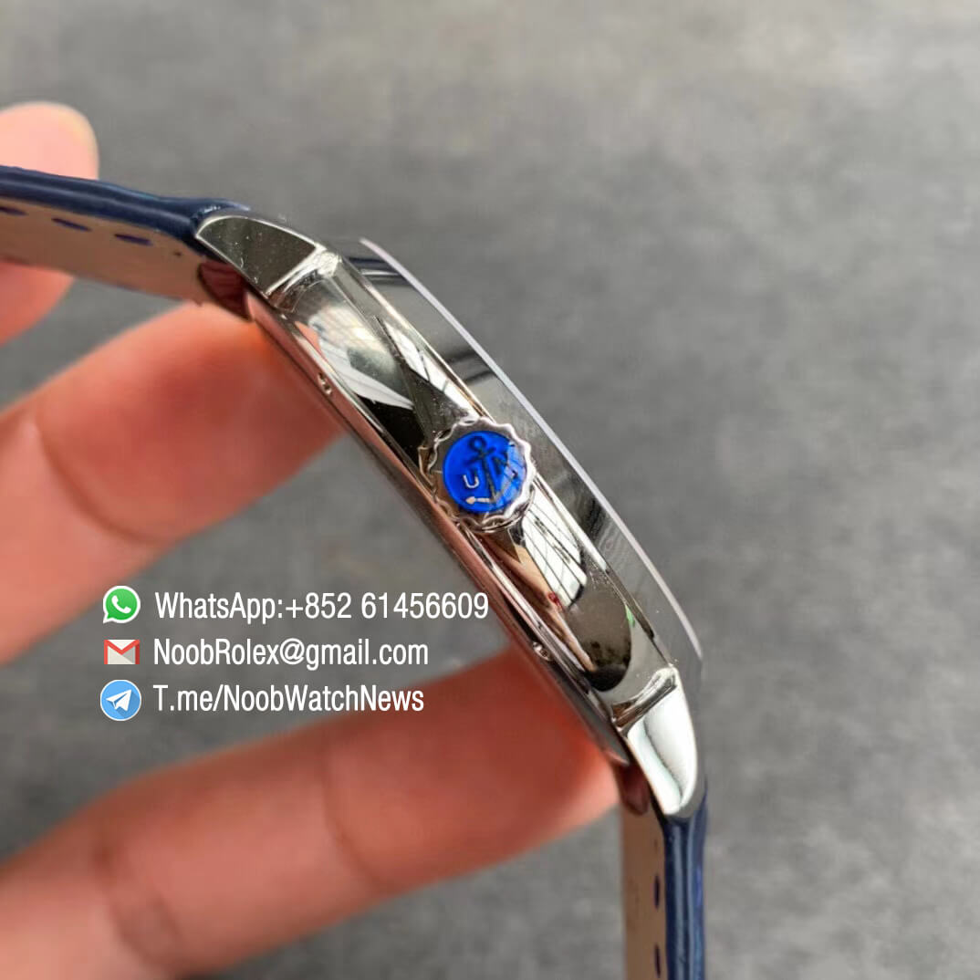 Ulysse Nardin Classico Manufacture 3203 136LE 2 Manara 04 Steel Case on Blue Leather Strap A2892 FKF Best Edition 04