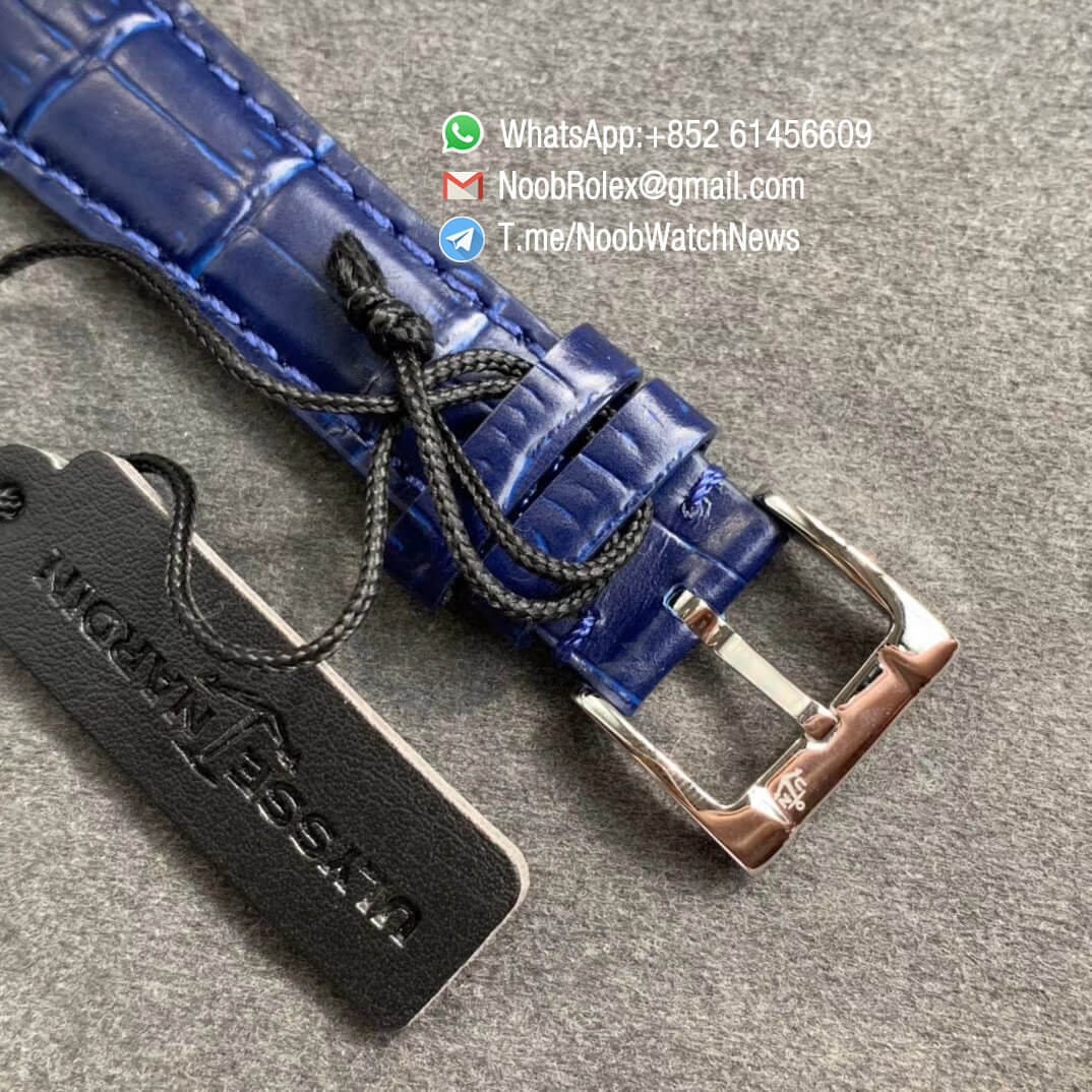 Ulysse Nardin Classico Manufacture 3203 136LE 2 Manara 04 Steel Case on Blue Leather Strap A2892 FKF Best Edition 06