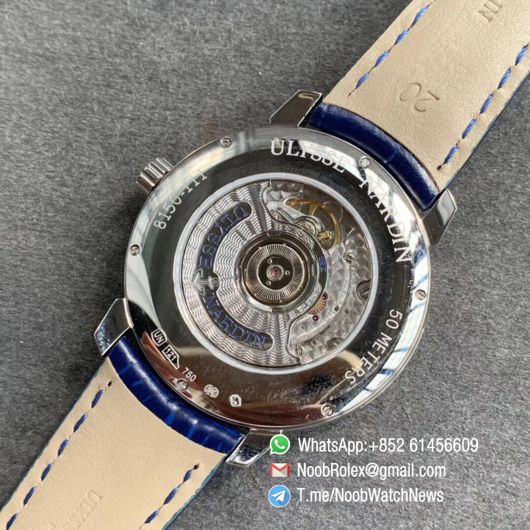 Ulysse Nardin Classico Manufacture 3203 136LE 2 Manara 04 Steel Case on Blue Leather Strap A2892 FKF Best Edition 08
