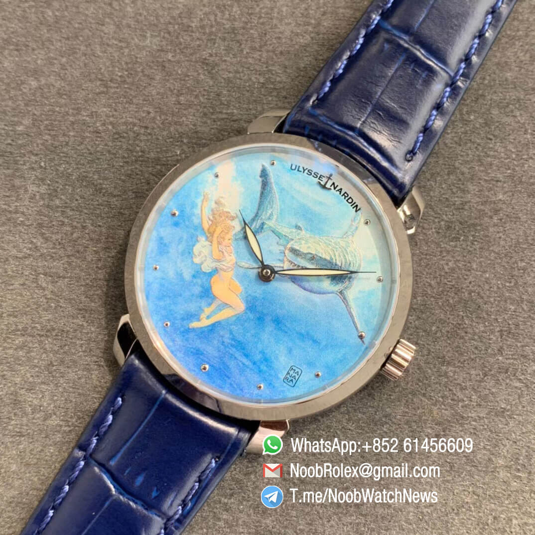 Ulysse Nardin Classico Manufacture 3203 136LE 2 Manara 04 Steel Case on Blue Leather Strap A2892 FKF Best Edition 09 Ulysse Nardin Classico Manufacture 3203 136LE 2 Manara 04 Steel Case on Blue Leather Strap A2892 FKF Best Edition 09