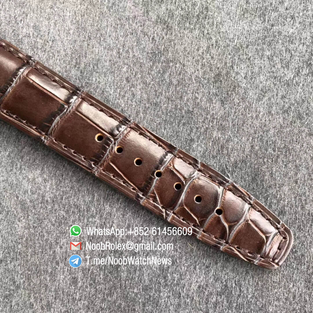 ZF Top Fake Portofino Chronograph IW3910 27 Steel Case 42mm Silver Dial Day Date on Brown Leather Strap A7750 07