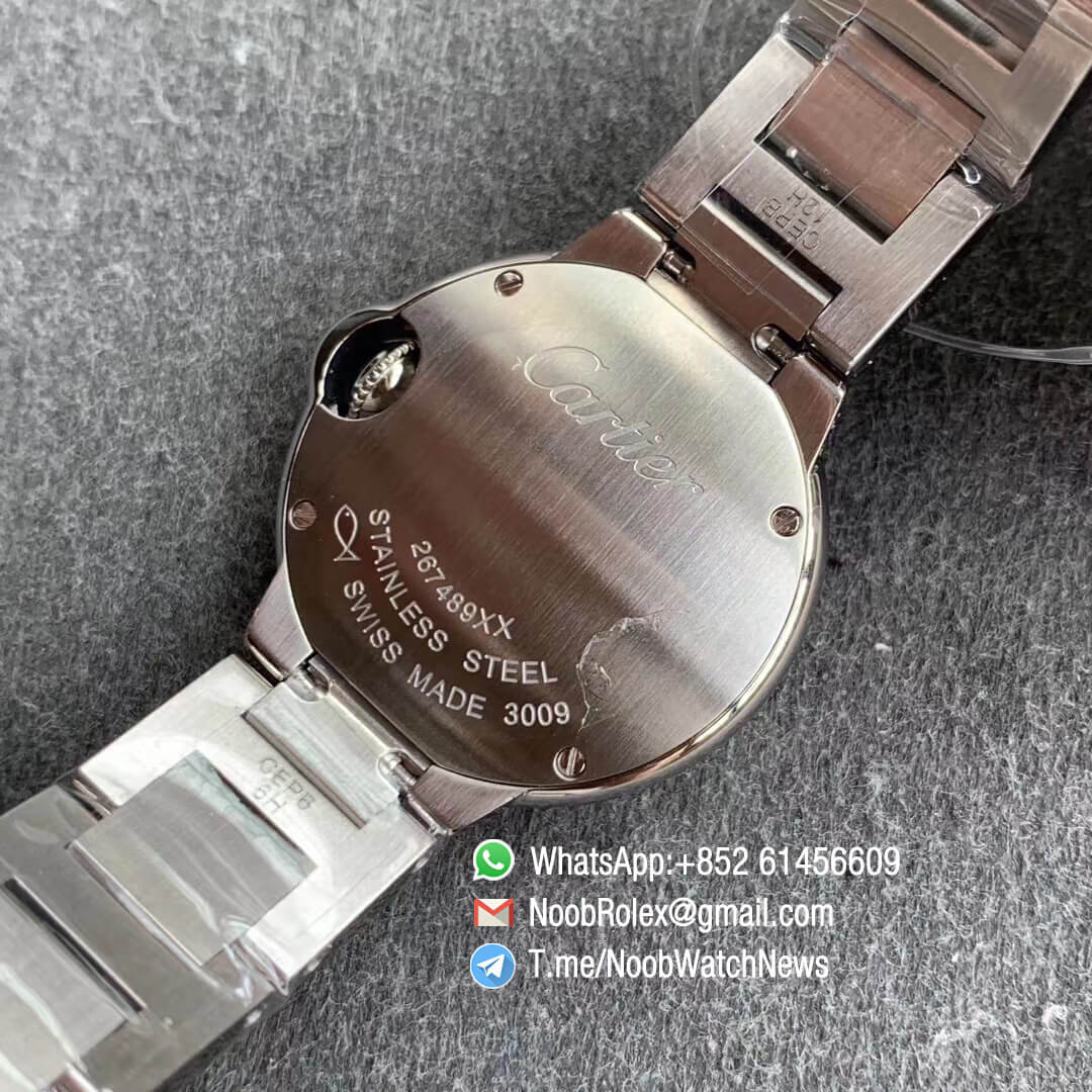 Ballon Bleu 28mm W69010Z4 Steel Case Bracelet White Dial with Swiss Ronda Quartz Comes with Warranty Card V6F V7 Best Edition 08