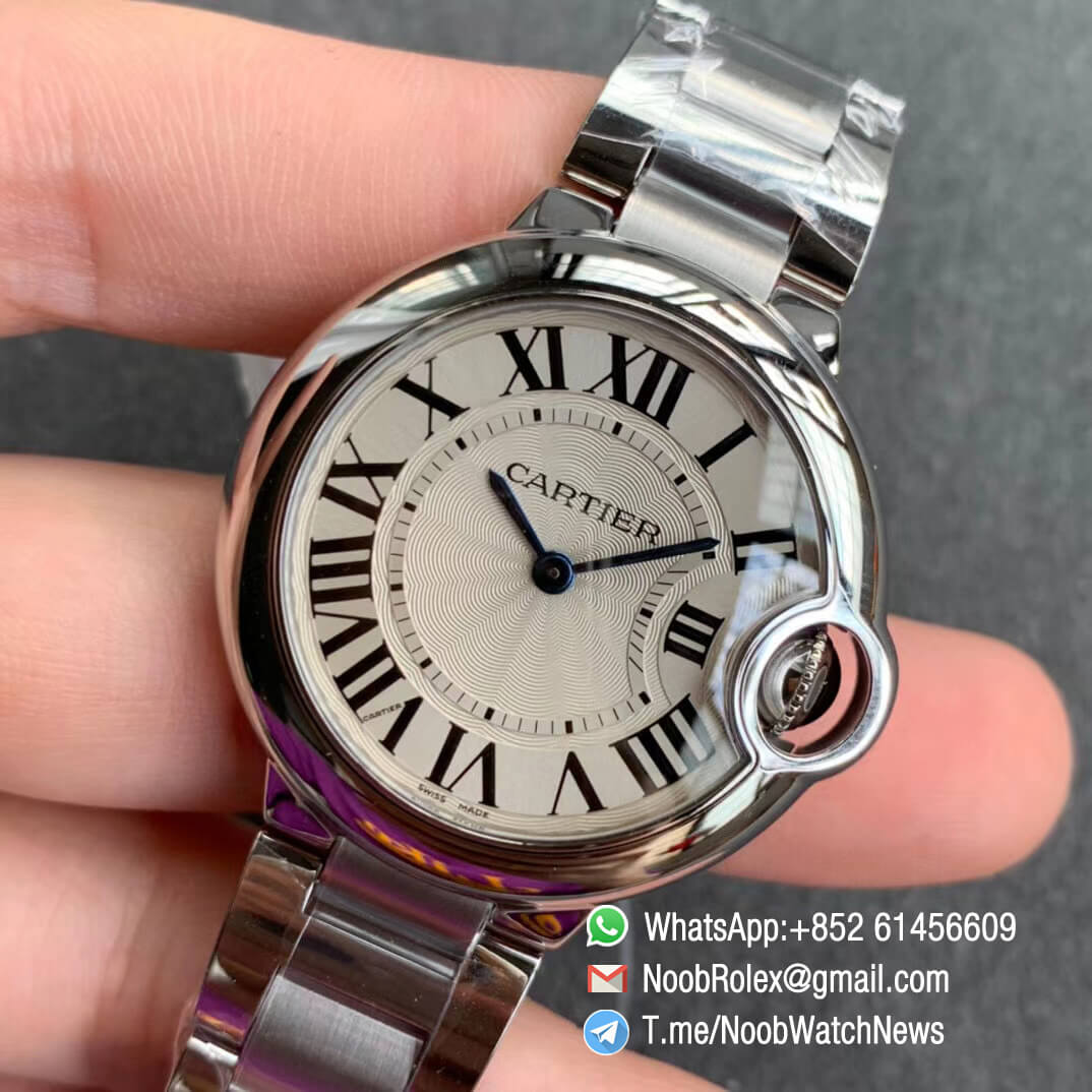 Ballon Bleu 33mm W6920084 Steel Case Bracelet Silver Dial with Swiss Ronda Quartz Comes with Warranty Card V6F V7 Best Edition 03