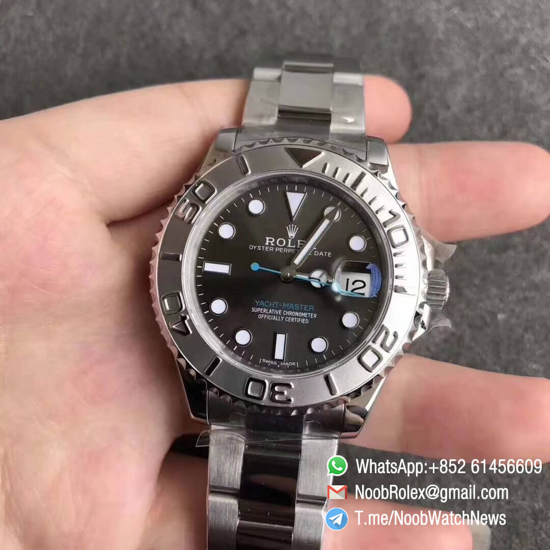 Best Rolexes Yachtmaster 37mm 268622 Ladies Watch Gray Dial 904L Steel Case and Bracelet A2824 ARF Replica Rolexes for Sale 01