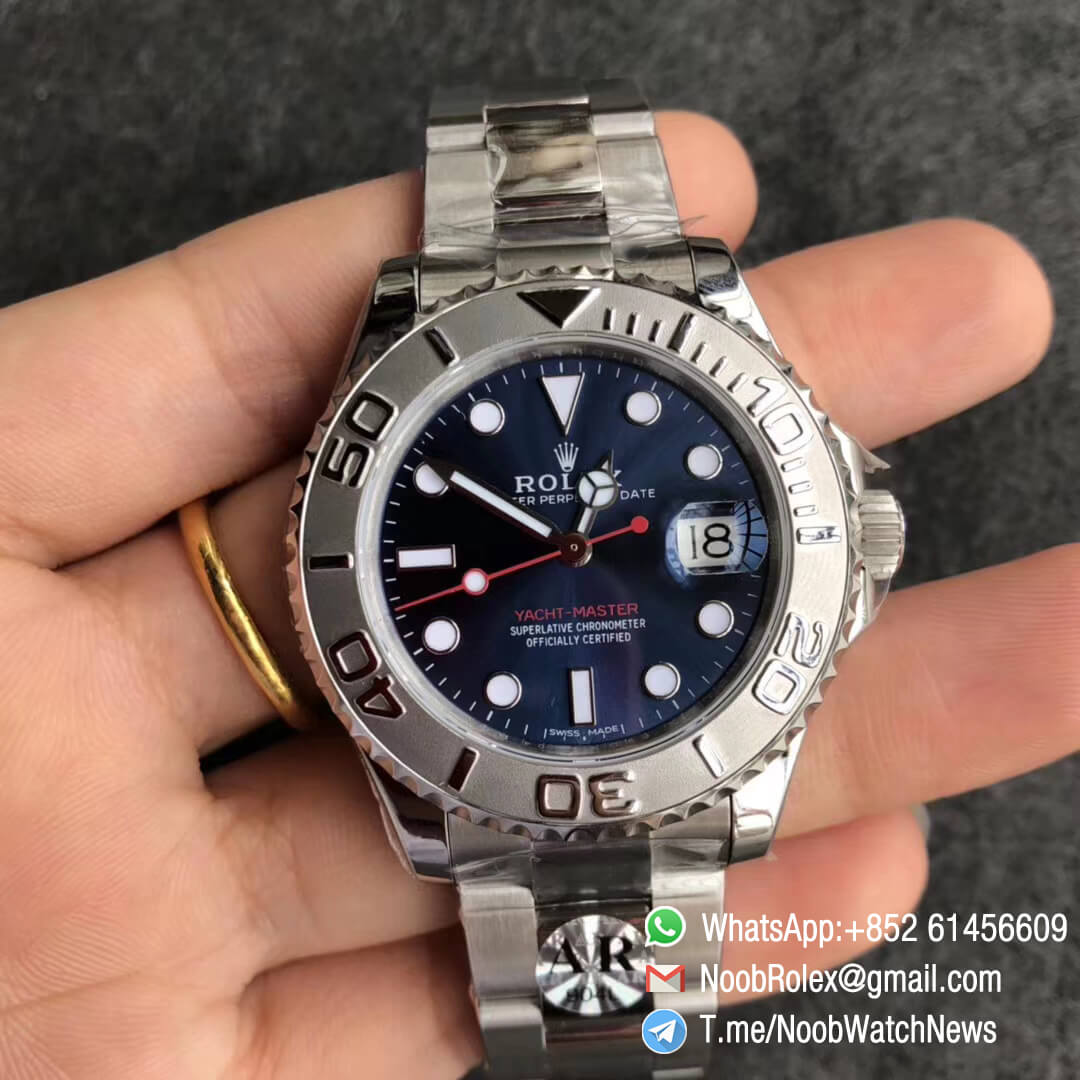 Best Rolexes Yachtmaster 37mm 268622 Lady Watch Blue Dial 904L Steel Case and Bracelet A2824 ARF Fake Rolex Watches 01