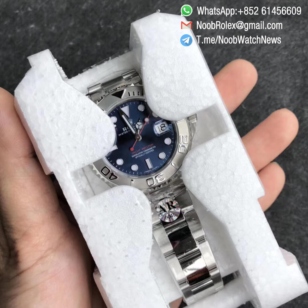 Best Rolexes Yachtmaster 37mm 268622 Lady Watch Blue Dial 904L Steel Case and Bracelet A2824 ARF Fake Rolex Watches 09