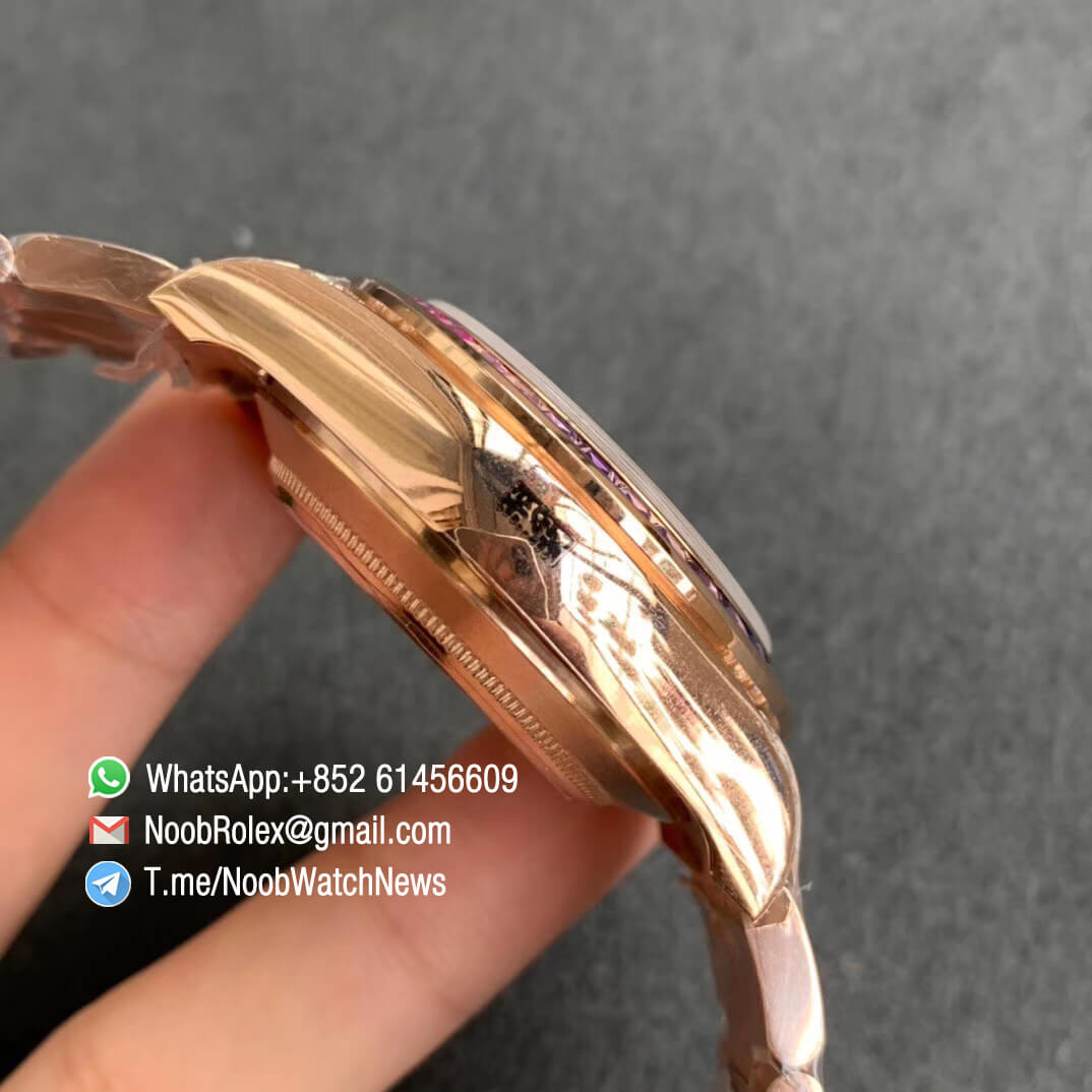 Cheap Rolex Daytona 116595RBOW Full Rose Gold Case Bracelet Rainbow Crystal Bezel Dianmonds Dial A4130 BLF 05