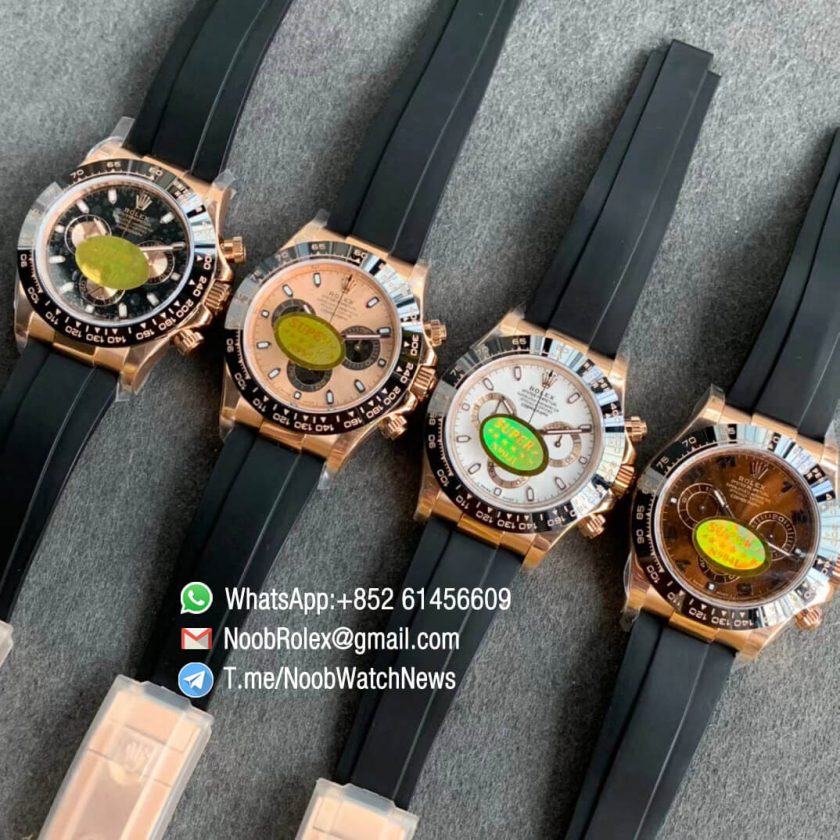 China Noob Factory Watch Rolex Daytona 116515 Rose Gold Case Black Dial